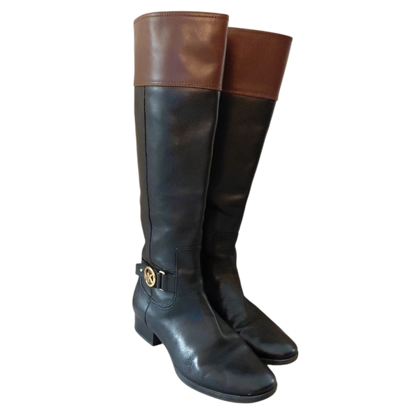 Michael Kors Black and Brown Heeled Boots - Picture 14 of 16
